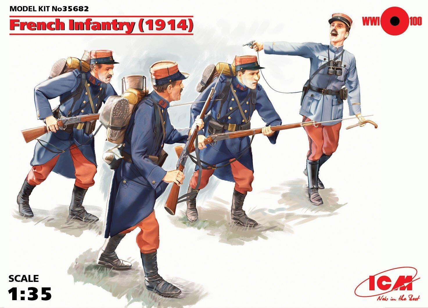 ICM 1/35 French Infantry (1914) (4 Figures) Plastic Model Kit