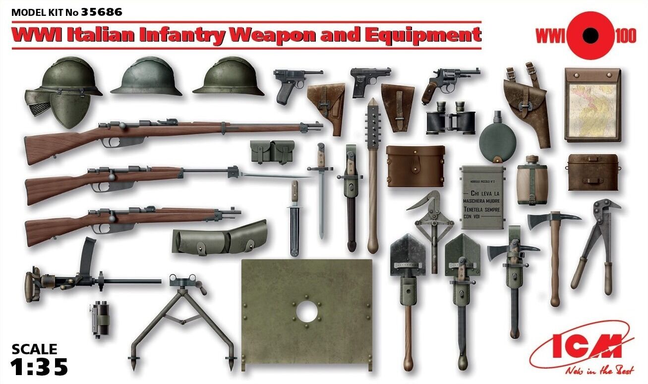 ICM 1/35 WWI Italian Infantry Weapon and Equipment Plastic Model Kit