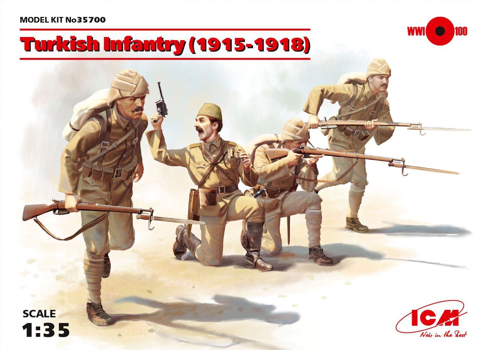 ICM 1/35 Turkish Infantry (1915-1918) (4 Figures) Plastic Model Kit