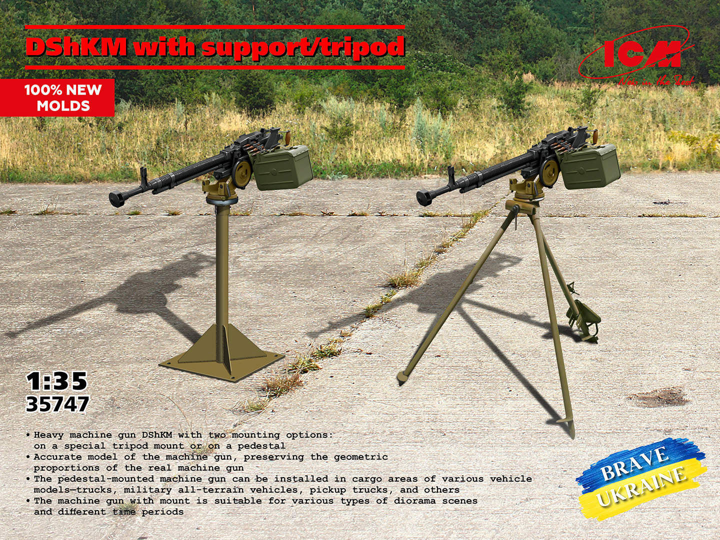 ICM 1/35 DShKM with support/tripod Plastic Model Kit