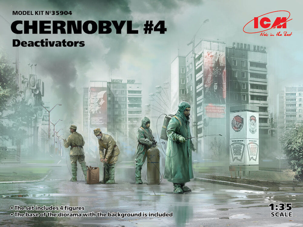 ICM 1/35 Chernobyl#4. Deactivators (4 Figures) Plastic Model Kit