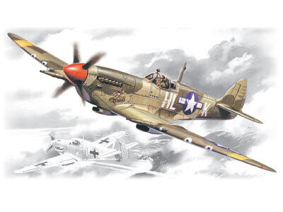 ICM 1/48 Spitfire Mk.VIII WWII USAAF Fighter Plastic Model Kit