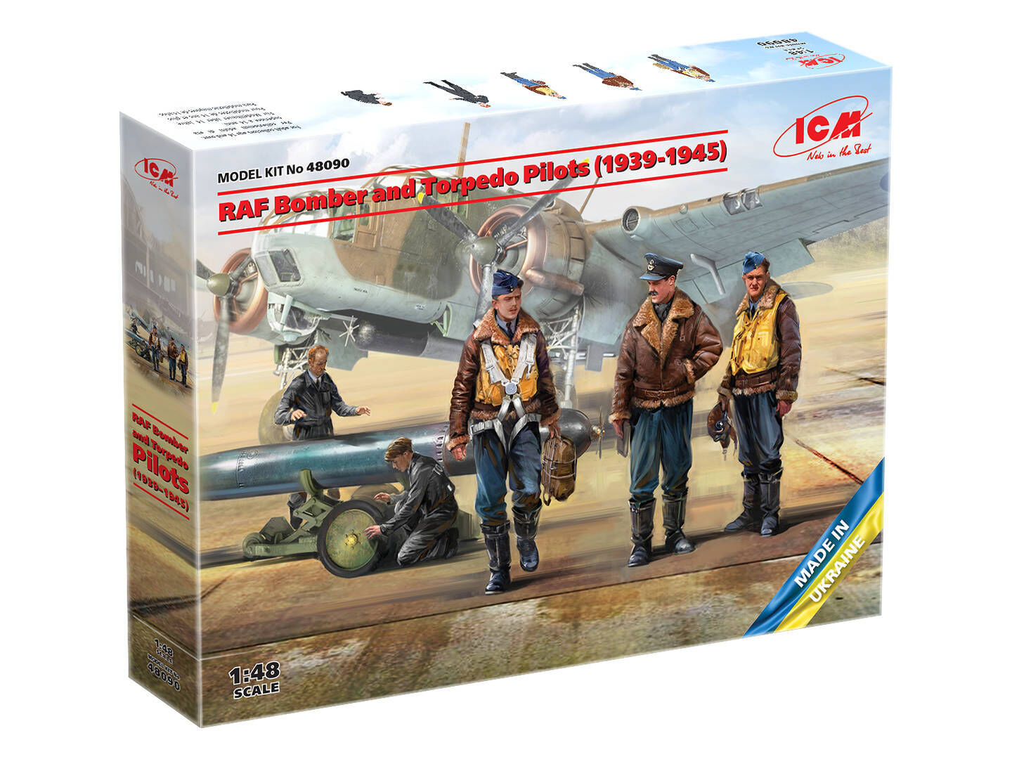 ICM 1/48 RAF Bomber and Torpedo Pilots (1939-1945) Plastic Model Kit