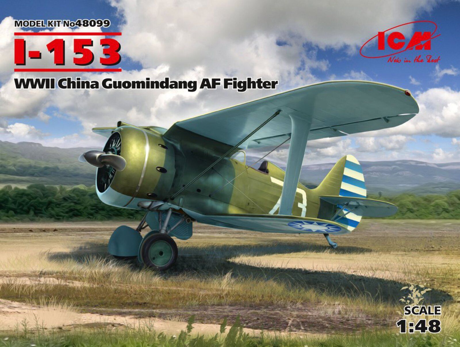 ICM 1/48 I-153 WWII China Guomindang AF Fighter Plastic Model Kit