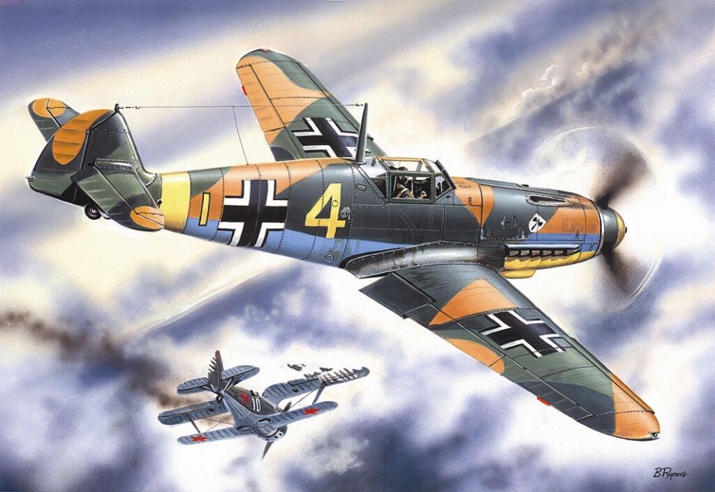 ICM 1/48 Messerschmitt Bf 109F-4 WWII German Fighter Plastic Model Kit