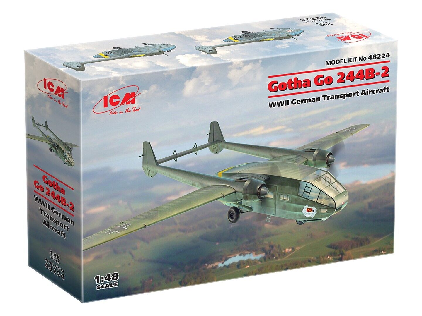 ICM 1/48 Gotha Go 244B-2 WWII German Transport Aircraft Plastic Model Kit