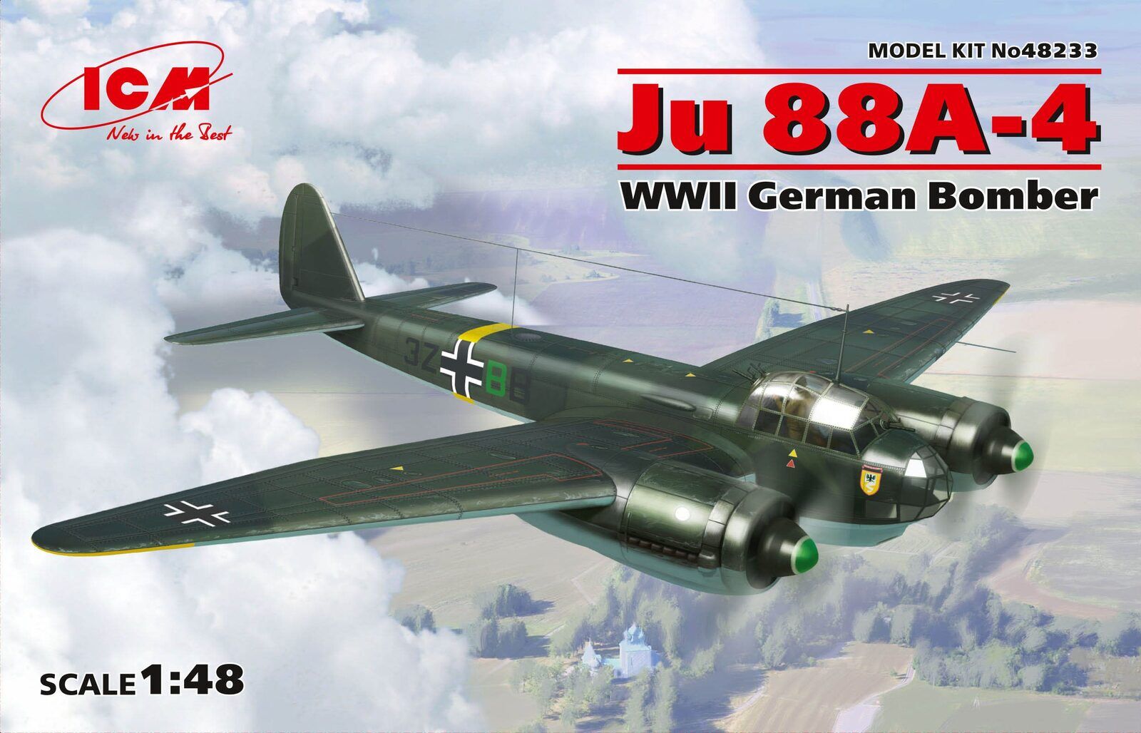ICM 1/48 Ju 88A-4 WWII German Bomber Plastic Model Kit