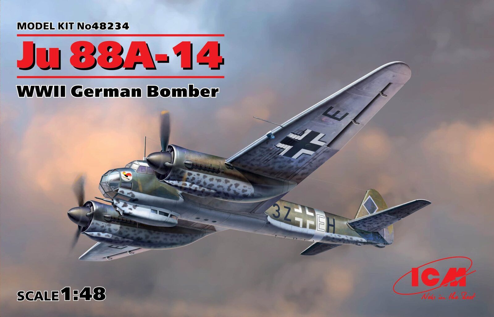 ICM 1/48 Ju 88A-14 WWII German Bomber Plastic Model Kit