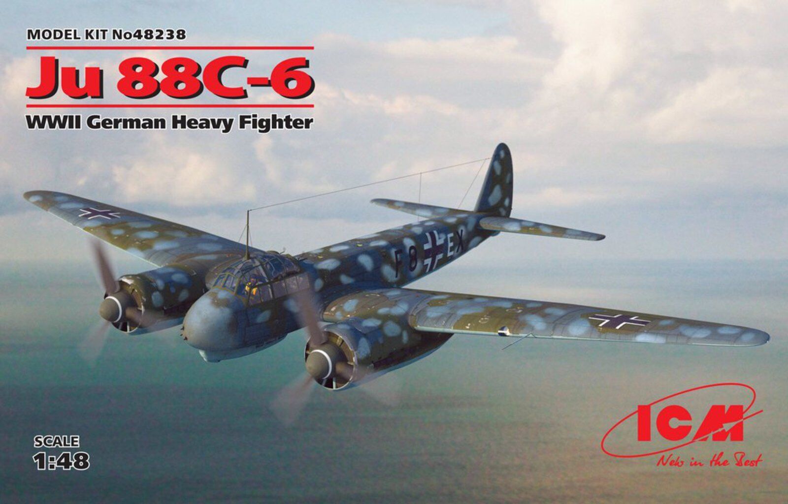 ICM 1/48 Ju 88?-6 WWII German Heavy Fighter Plastic Model Kit