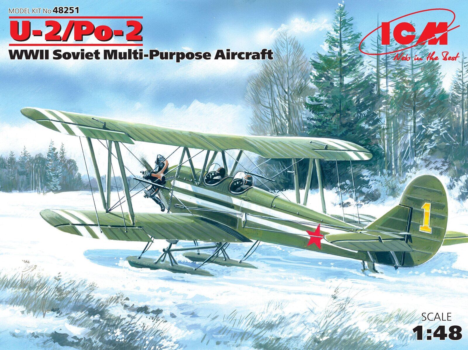 ICM 1/48 U-2/Po-2 WWII Soviet Multi-Purpose Aircraft Plastic Model Kit