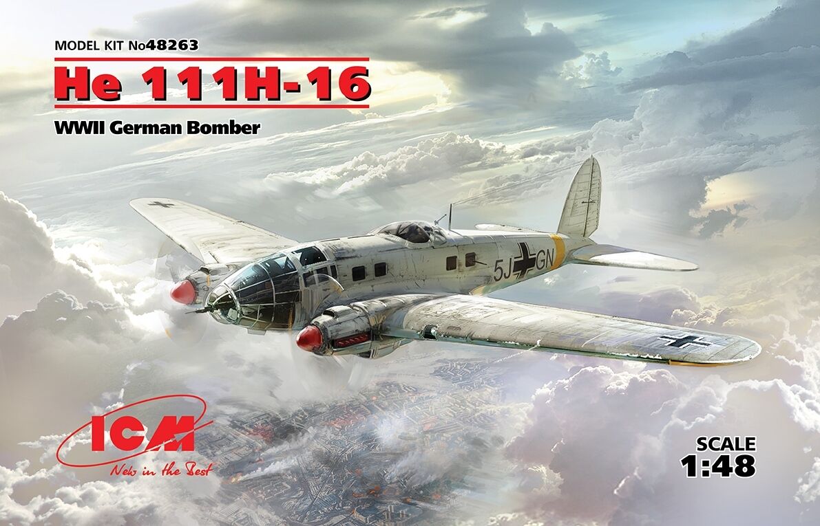ICM 1/48 He 111H-16 WWII German Bomber Plastic Model Kit