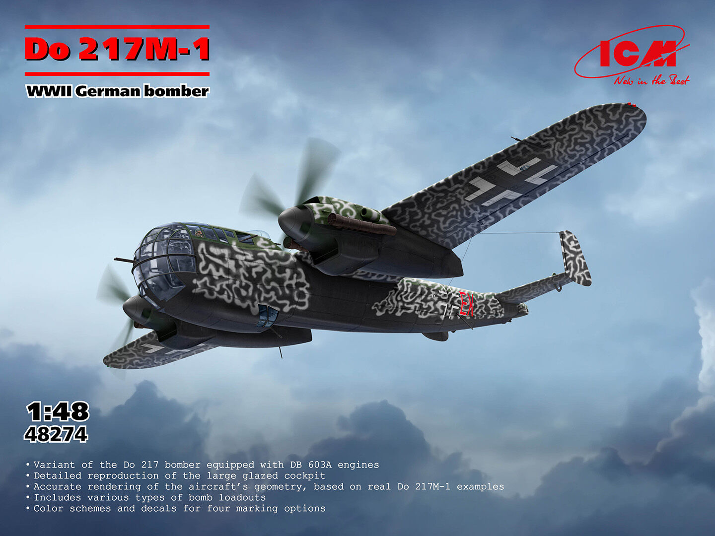 ICM 1/48 Do 217M-1 WWII German bomber Plastic Model Kit