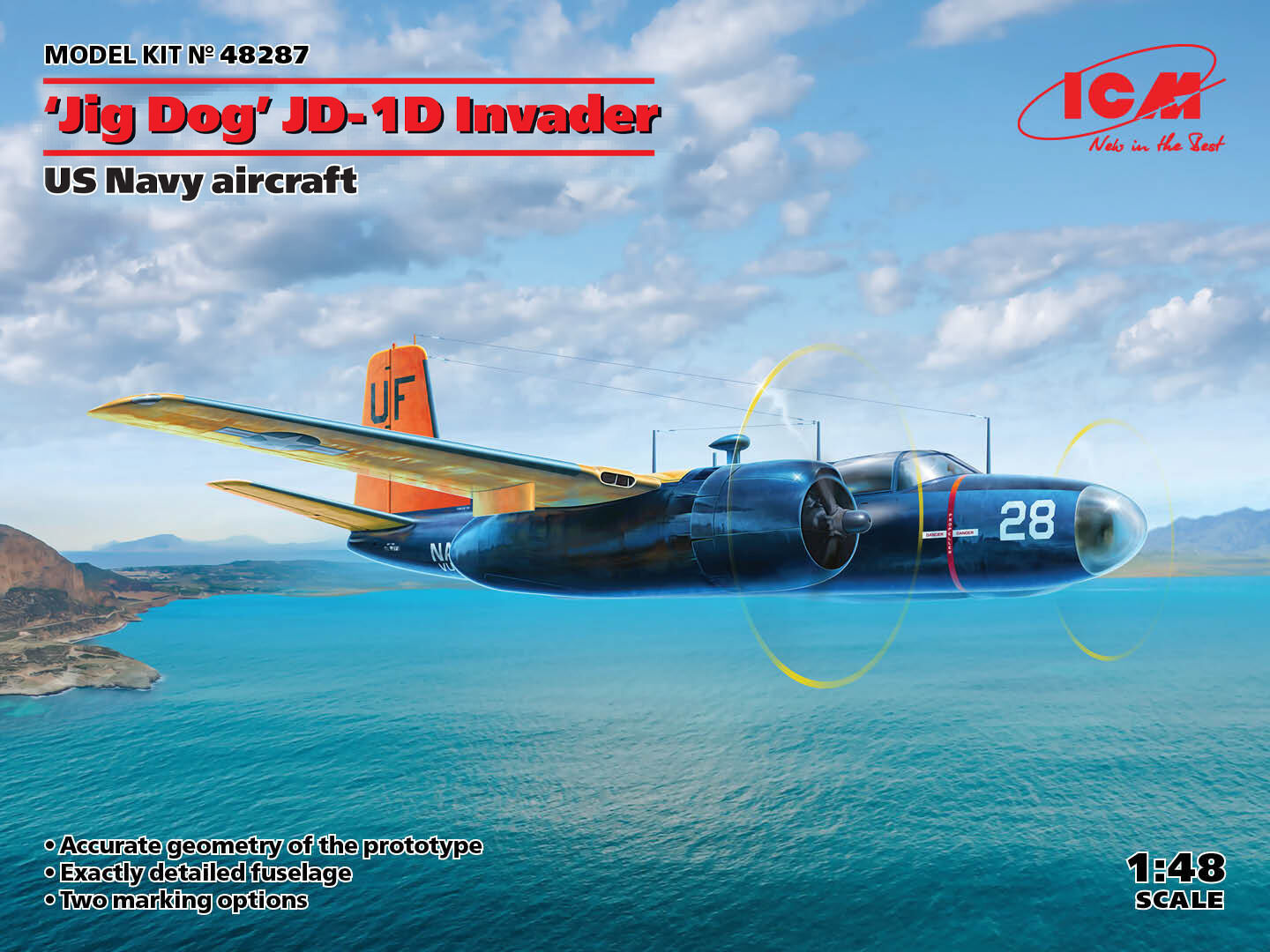 ICM 1/48 Jig Dog' JD-1D Invader US Navy Aircraft Plastic Model Kit