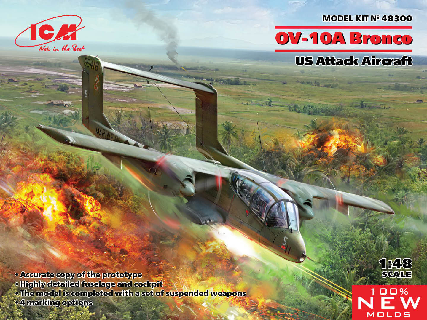 ICM 1/48 OV-10? Bronco US Attack Aircraft Plastic Model Kit