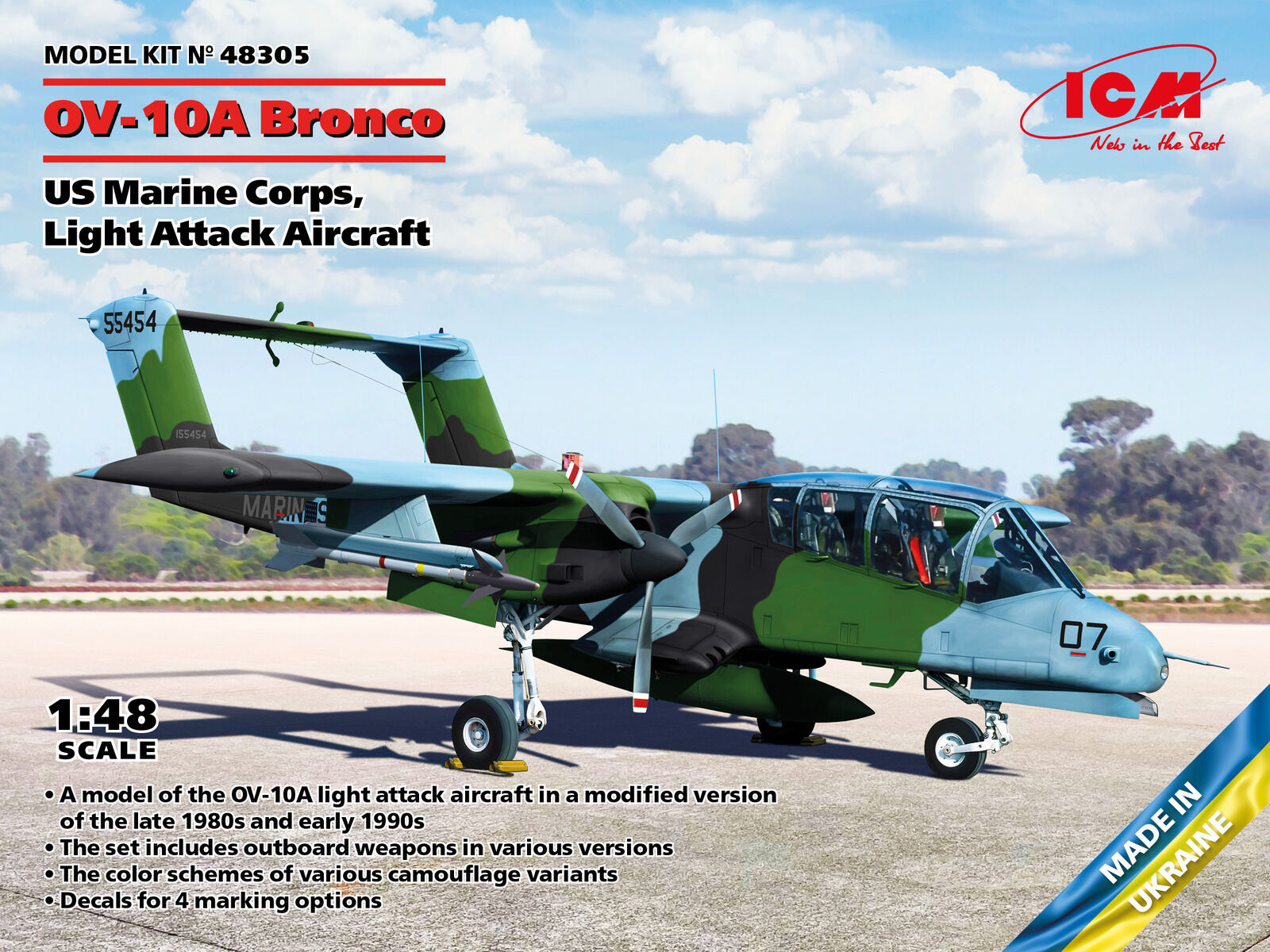 ICM 1/48 OV-10? Bronco US Marine Corps Light Attack Aircraft Plastic Model Kit