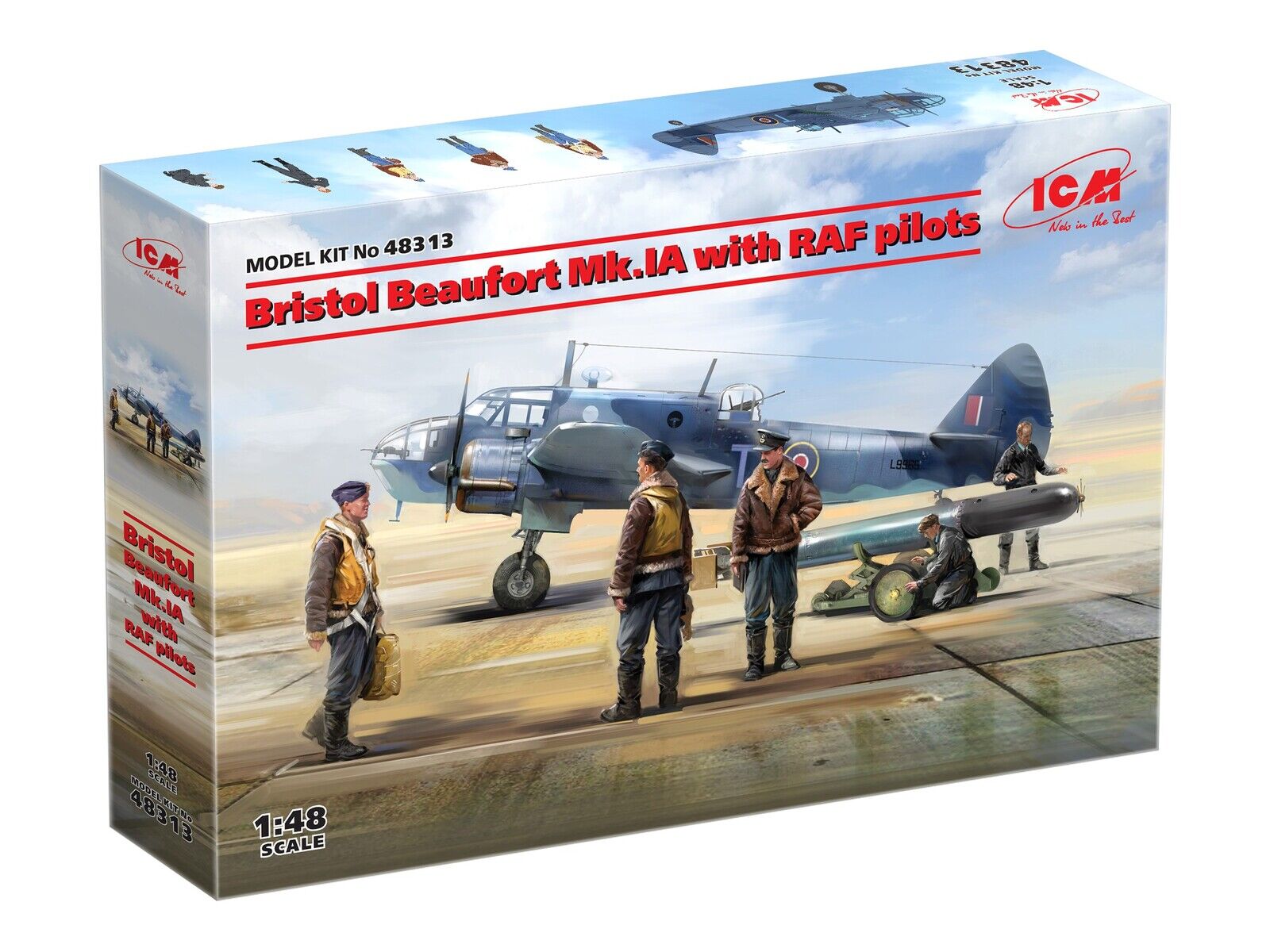 ICM 1/48 Bristol Beaufort Mk.IA with RAF pilots Plastic Model Kit