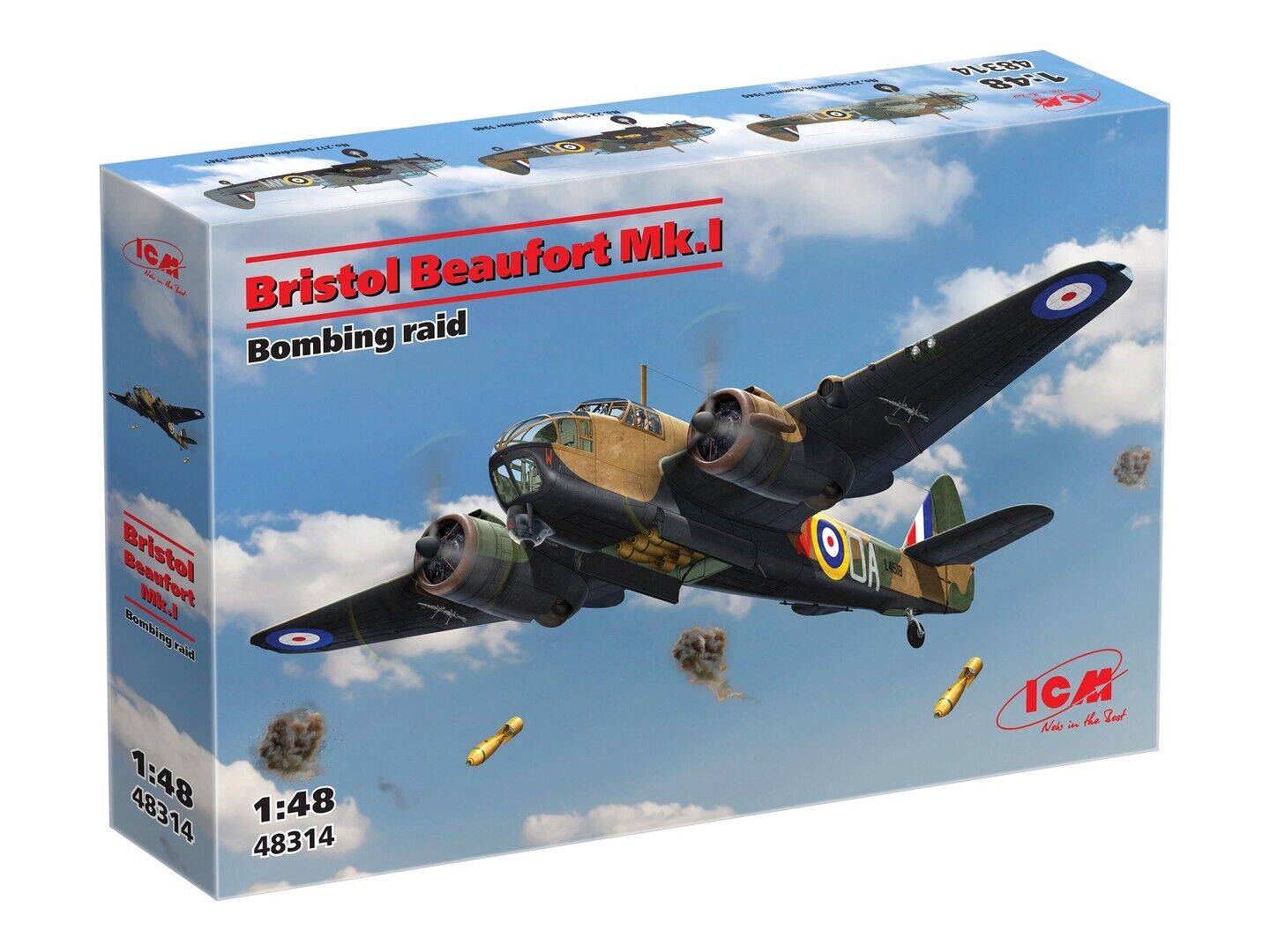 ICM 1/48 Bristol Beaufort Mk.I. Bombing Raid Plastic Model Kit