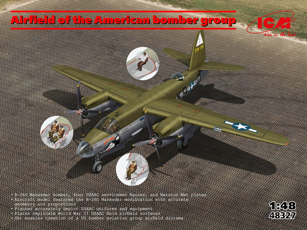 ICM 1/48 Airfield of the American Bomber Group Plastic Model Kit