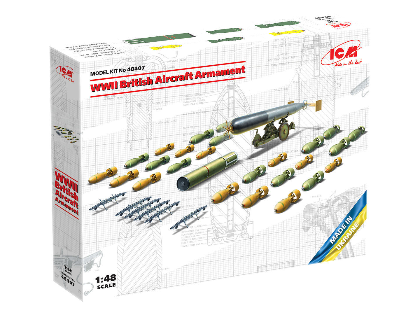 ICM 1/48 WWII British Aircraft Armament Plastic Model Kit