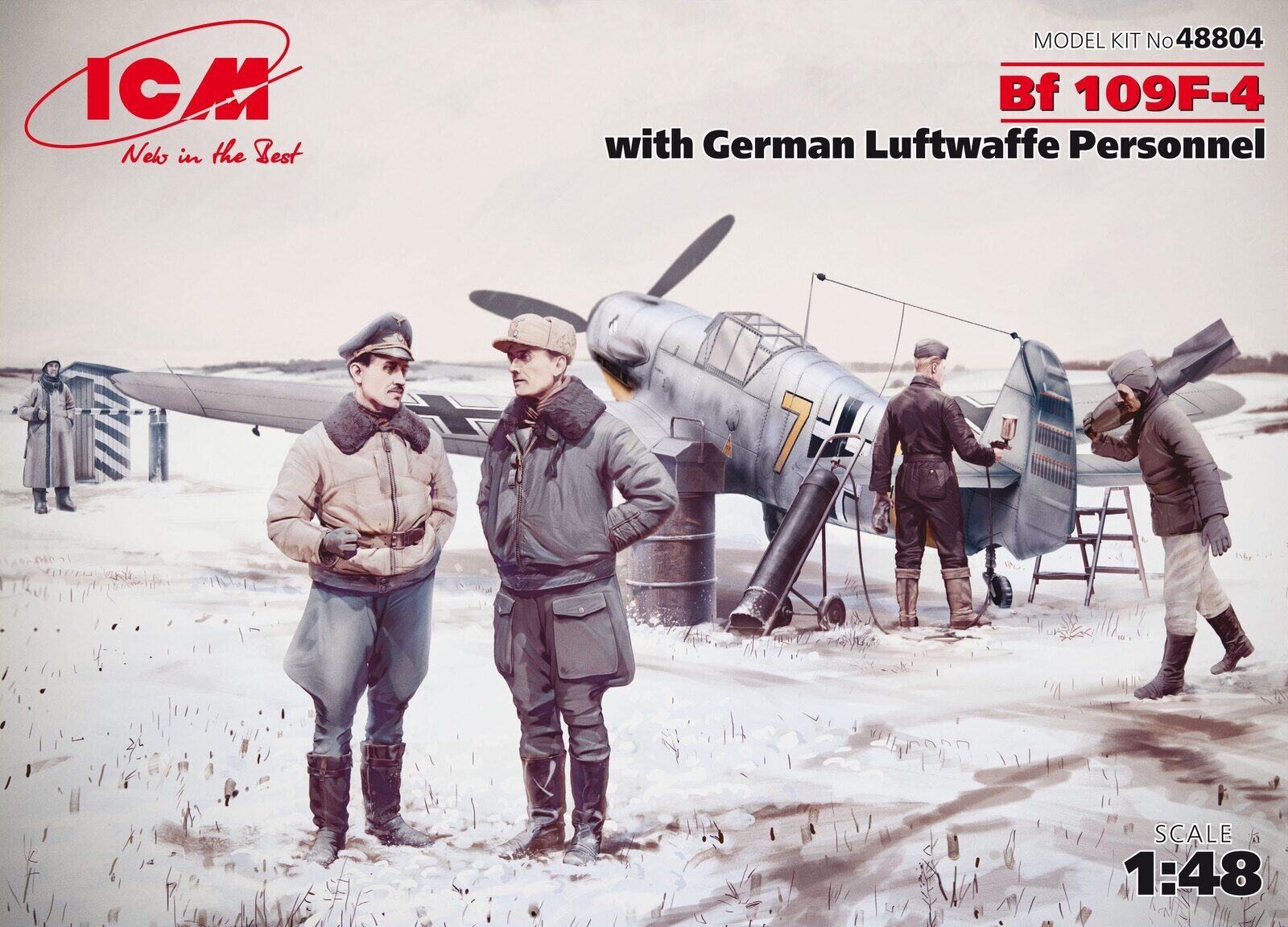 ICM 1/48 Bf 109F-4 with German Luftwaffe Personnel Plastic Model Kit