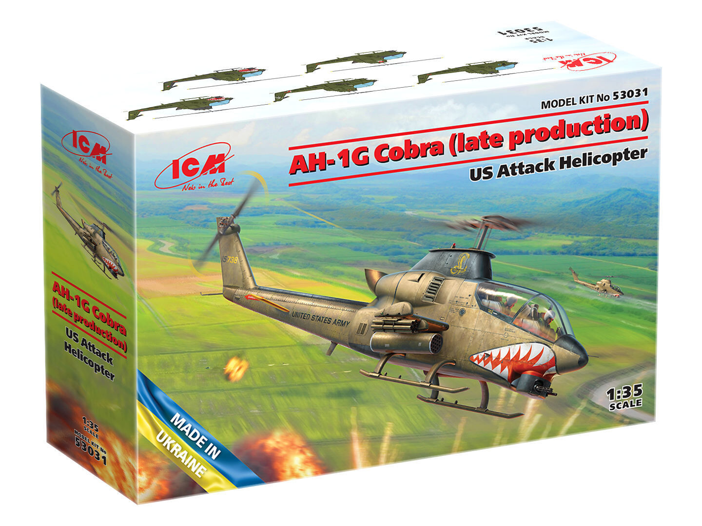 ICM 1/35 AH-1G Cobra (Late Production) US Attack Helicopter Plastic Model Kit
