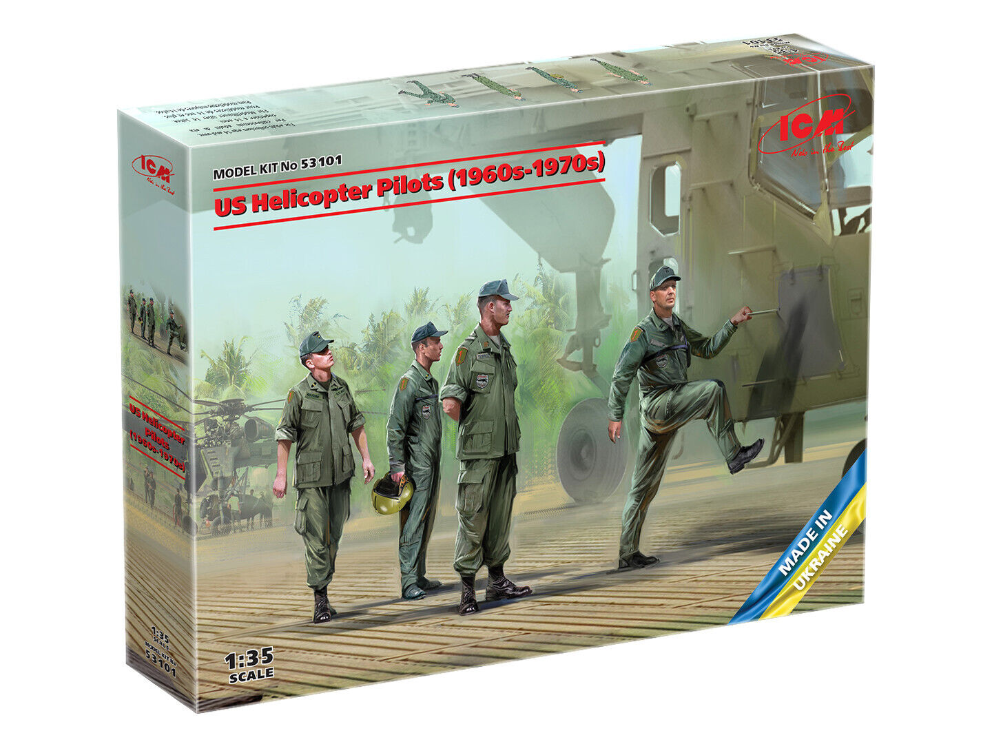 ICM 1/35 US Helicopter Pilots (1960s-1970s) Plastic Model Kit