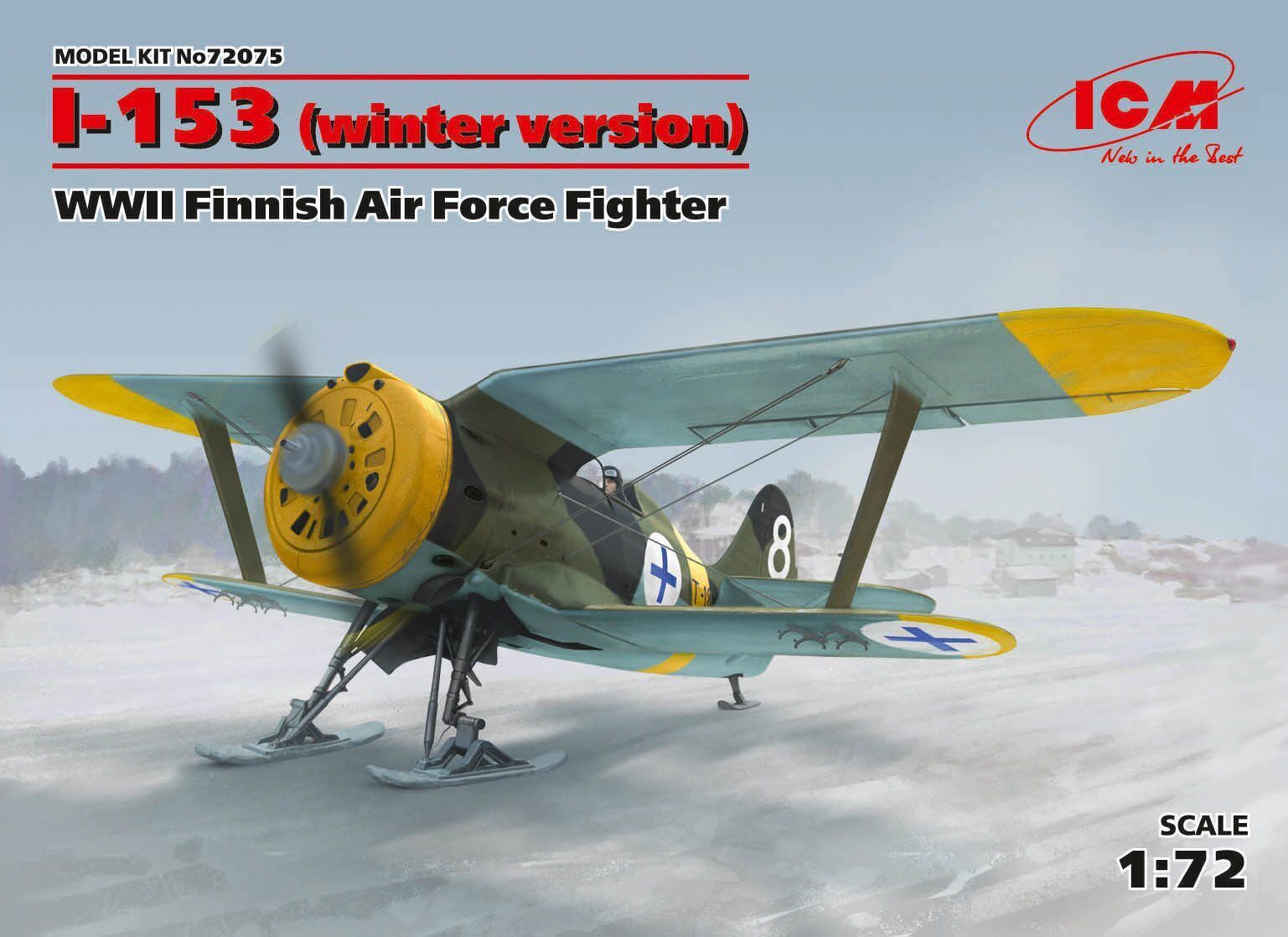 ICM 1/72 I-153 WWII Finnish Air Force Fighter (winter version) Plastic Model Kit