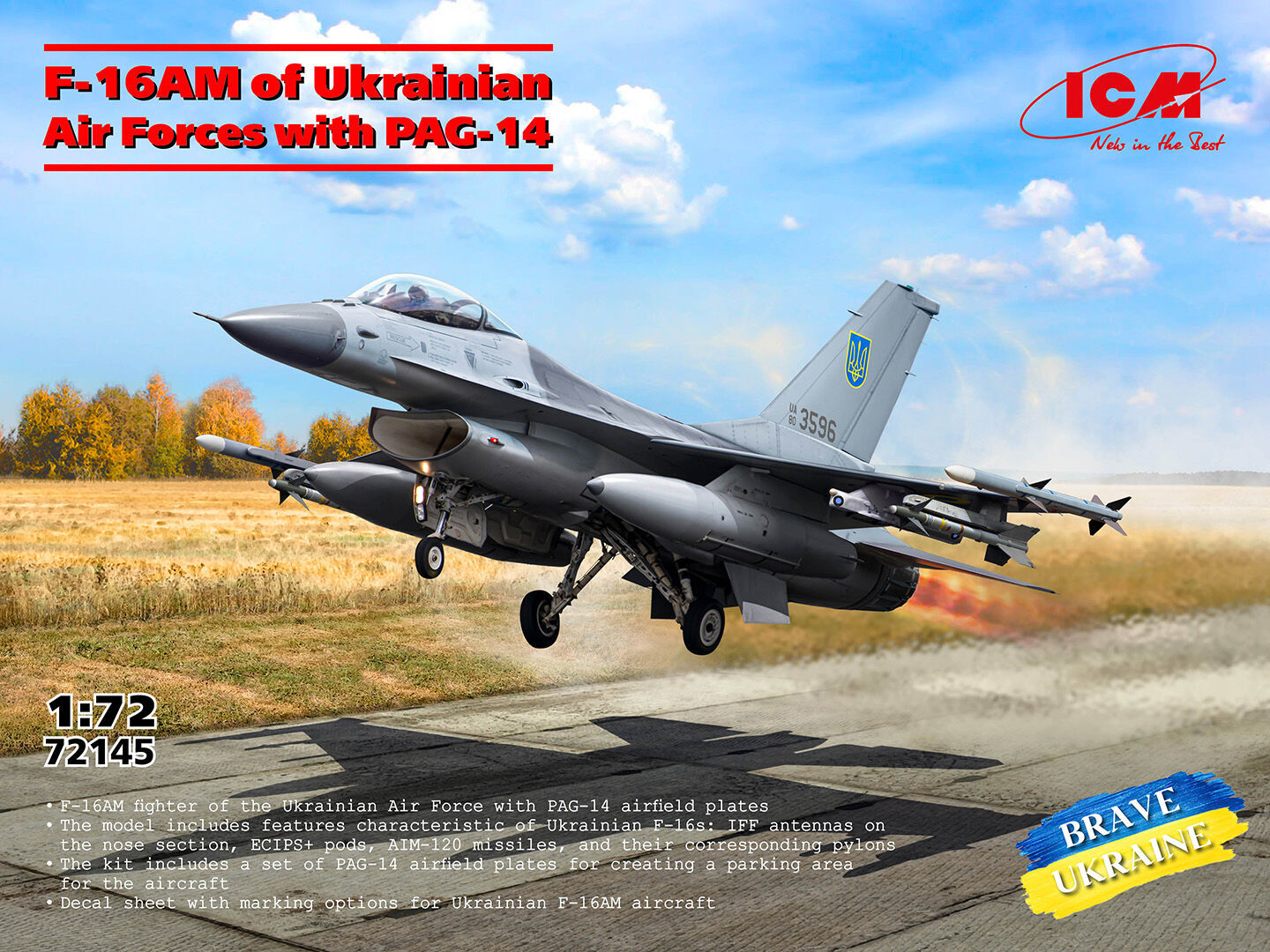 ICM 1/72 F-16AM of Ukrainian Air Forces with PAG-14 Plastic Model Kit