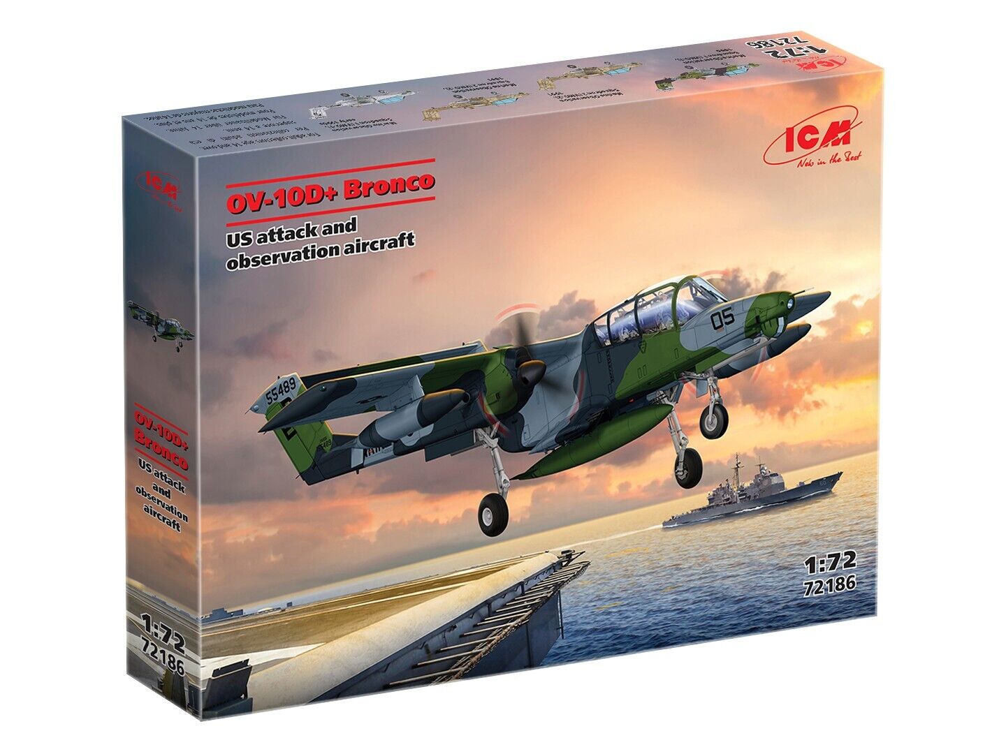 ICM 1/72 OV-10D+ Bronco US Attack and observation Aircraft Plastic Model Kit