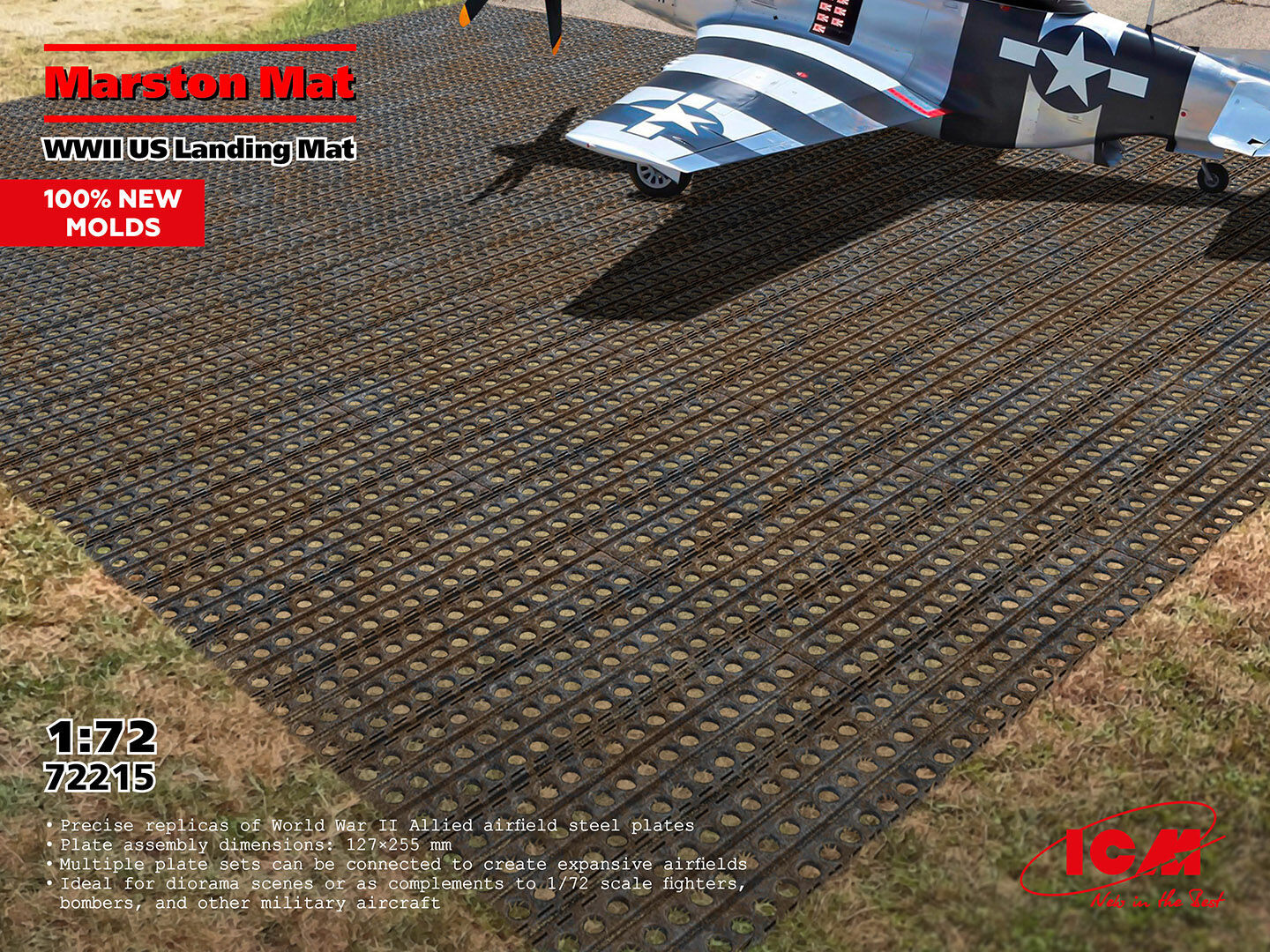 ICM 1/72 Marston Mat US Landing Mat WWII Plastic Model Kit