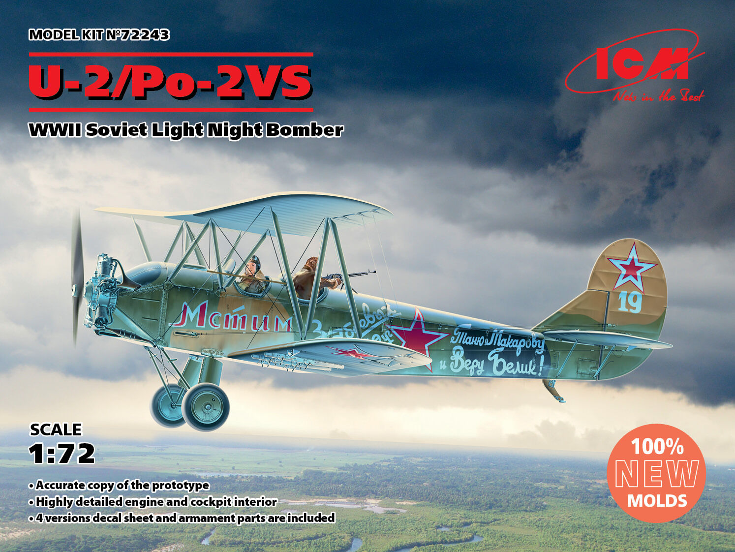 ICM 1/72 U-2/Po-2VS WWII Soviet Light Night Bomber Plastic Model Kit