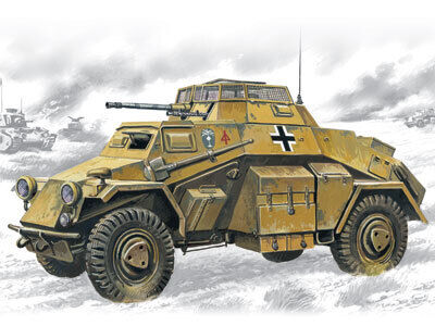 ICM 1/72 Sd.Kfz.222 German Light Armoured Vehicle Plastic Model Kit
