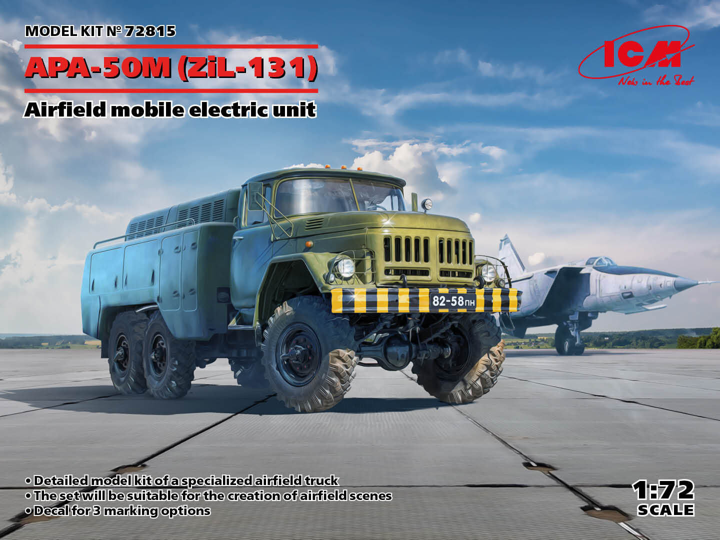ICM 1/72 APA-50M (ZiL-131) Airfield mobile electric unit Plastic Model Kit