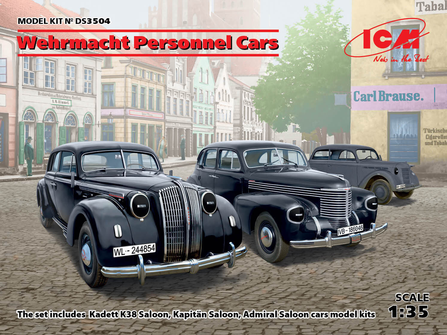 ICM 1/35 Wehrmacht Personnel Cars Plastic Model Kit Diorama Set