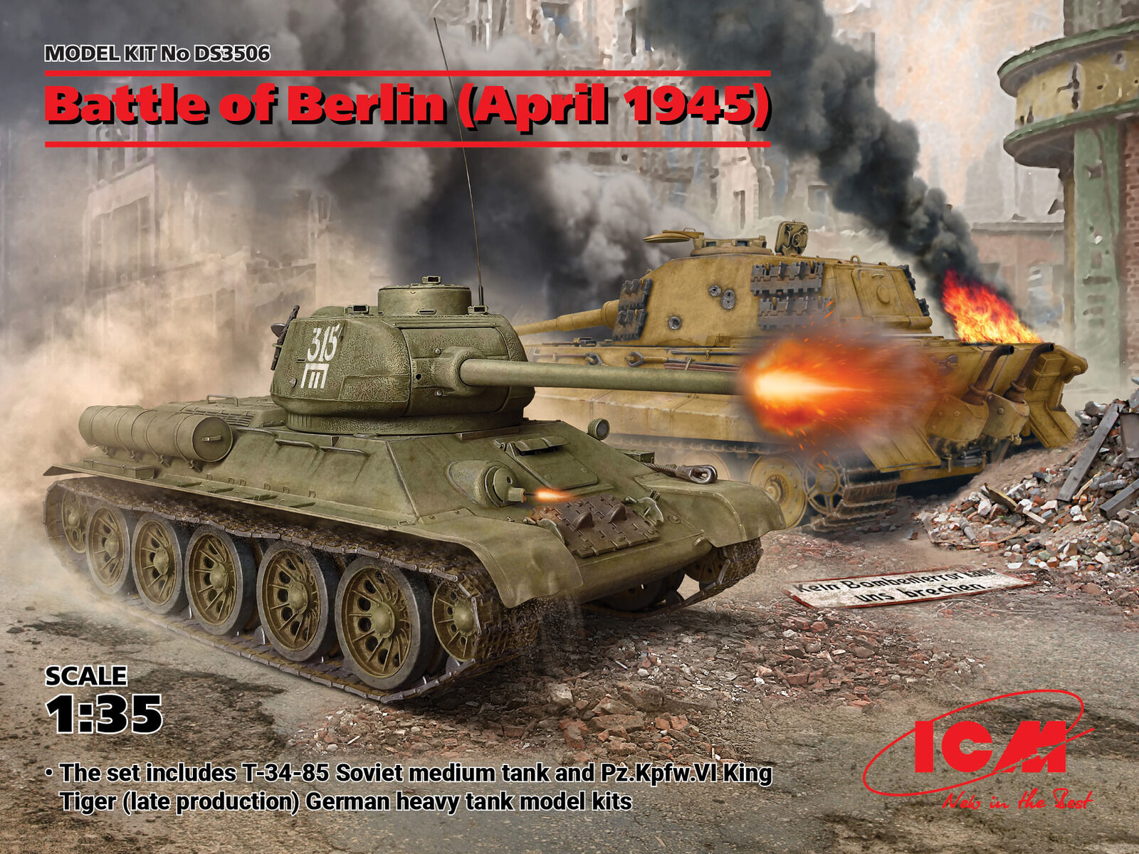 ICM 1/35 Battle of Berlin (April 1945) Plastic Model Kit Diorama Set