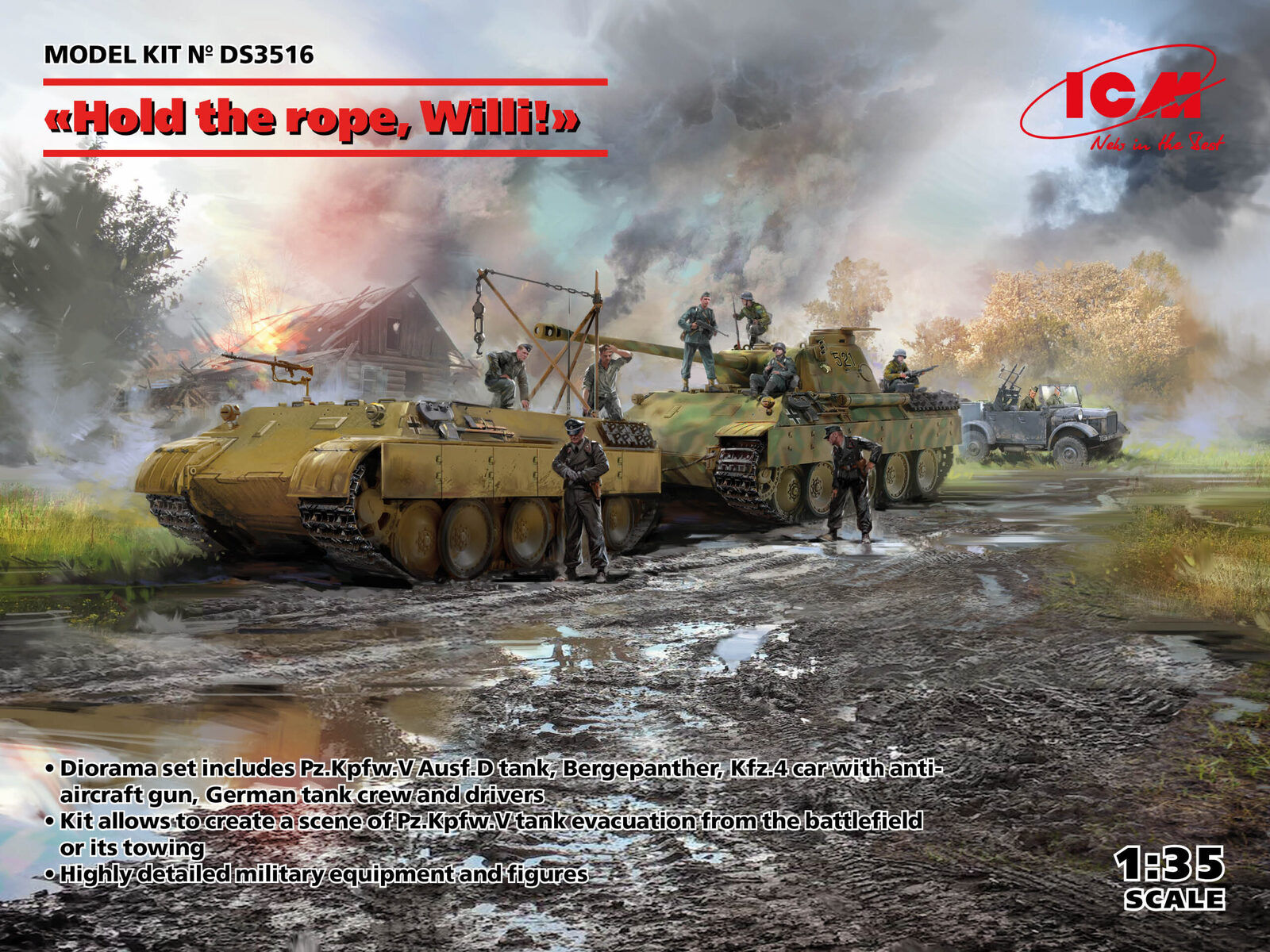 ICM 1/35 'Hold the rope Willi!' Plastic Model Kit Diorama Set