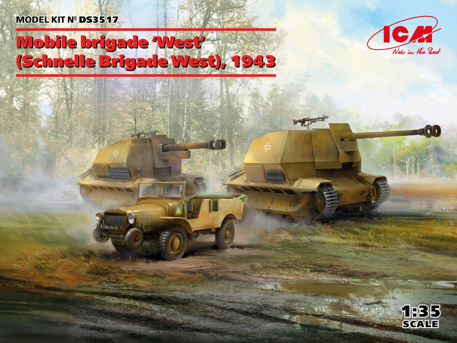 ICM 1/35 Mobile brigade 'West' (Schnelle Brigade West) 1943 Plastic Model Kit Diorama Set