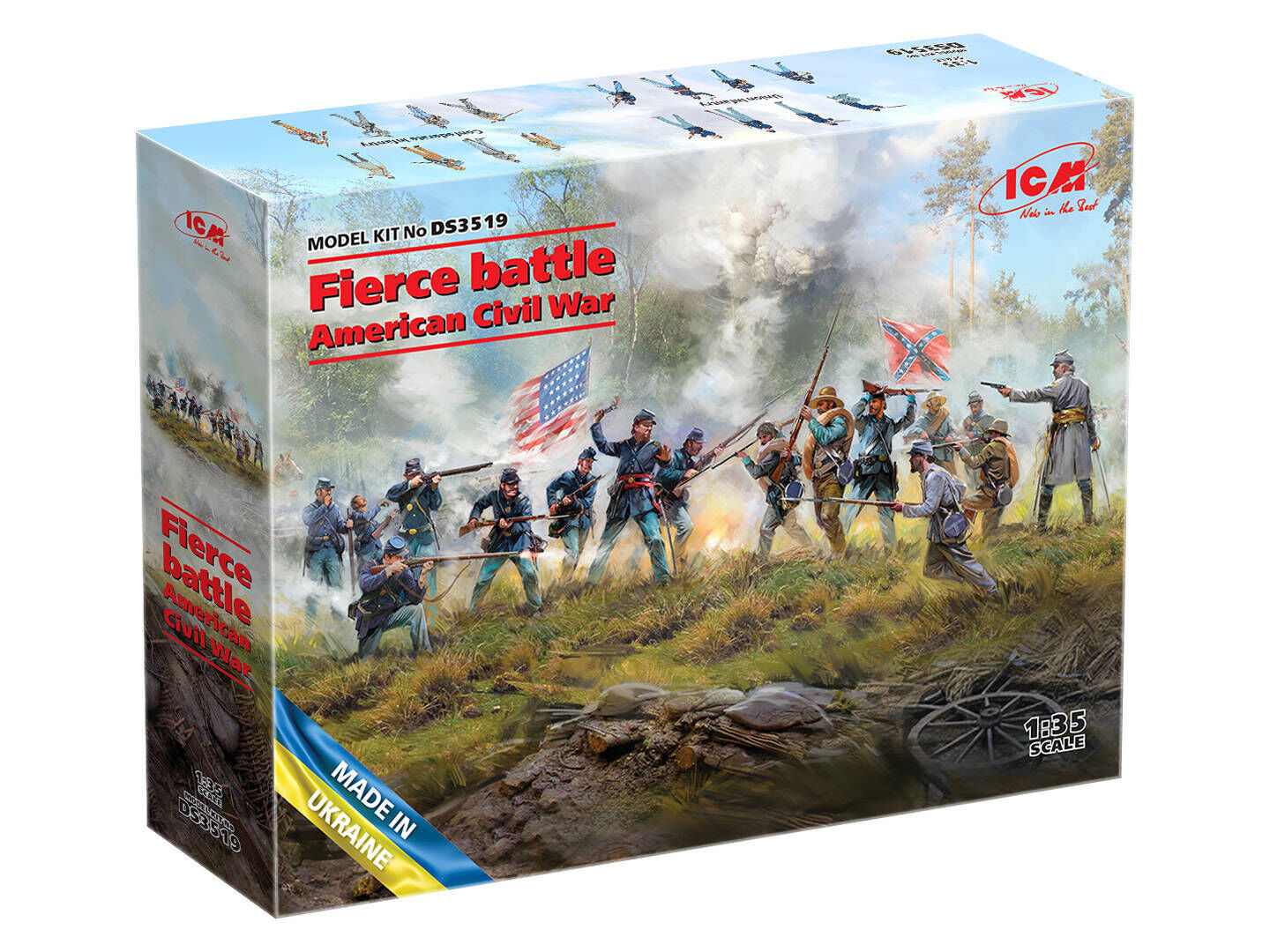 ICM 1/35 Fierce battle. American Civil War Plastic Model Kit Diorama Set