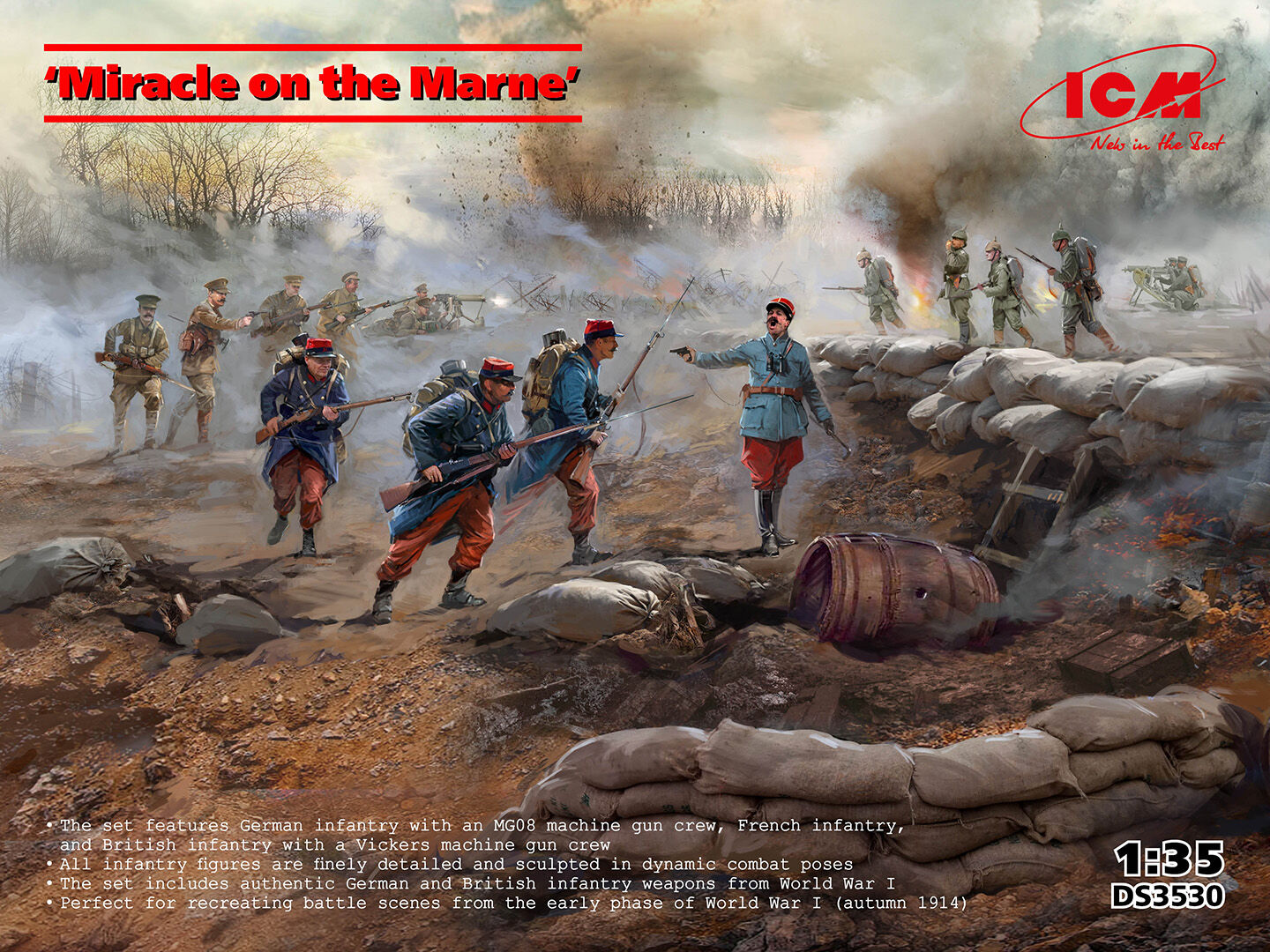 ICM 1/35 'Miracle on the Marne' Plastic Model Kit Diorama Set