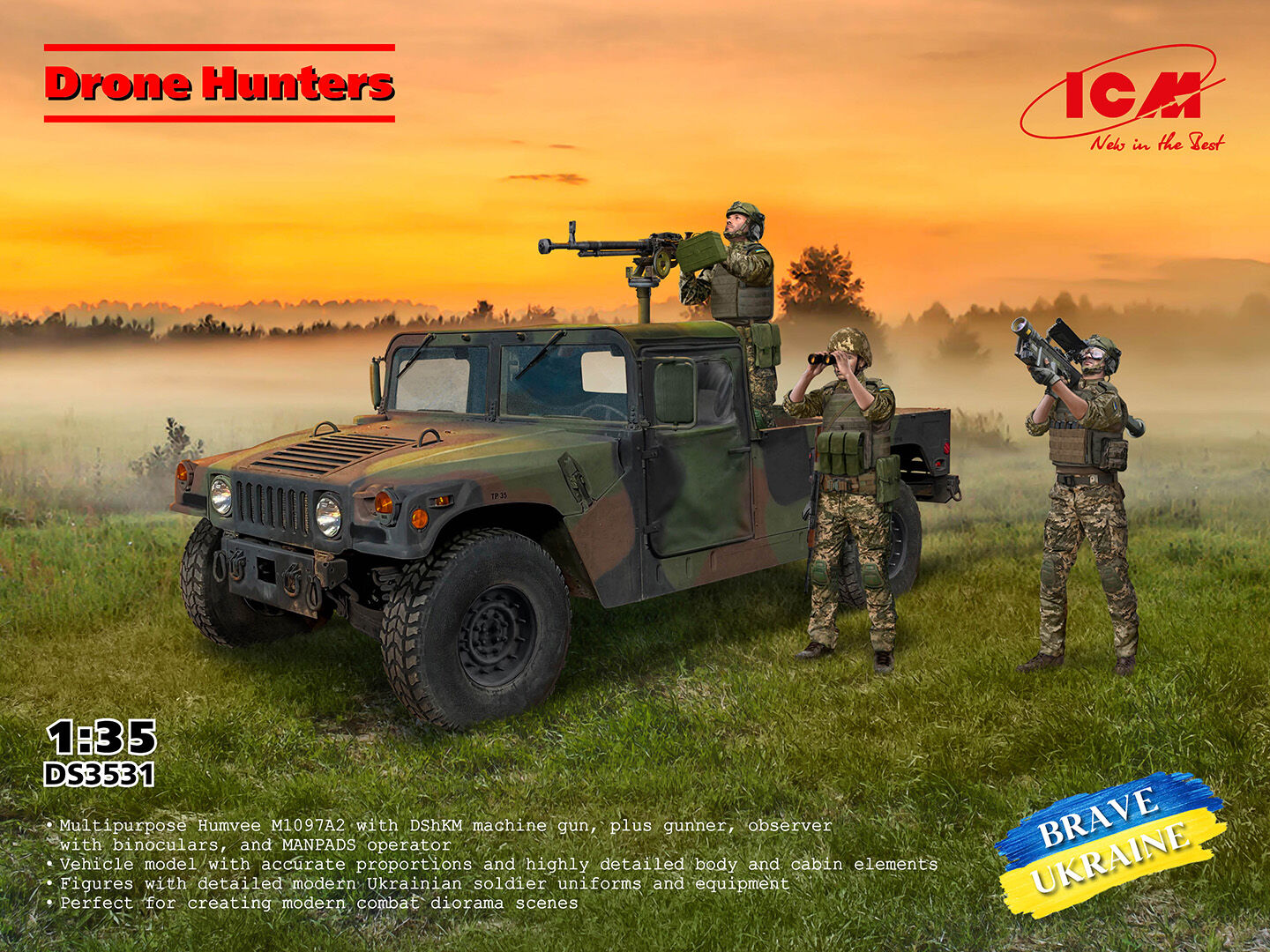 ICM 1/35 Drone Hunters Plastic Model Kit Diorama Set
