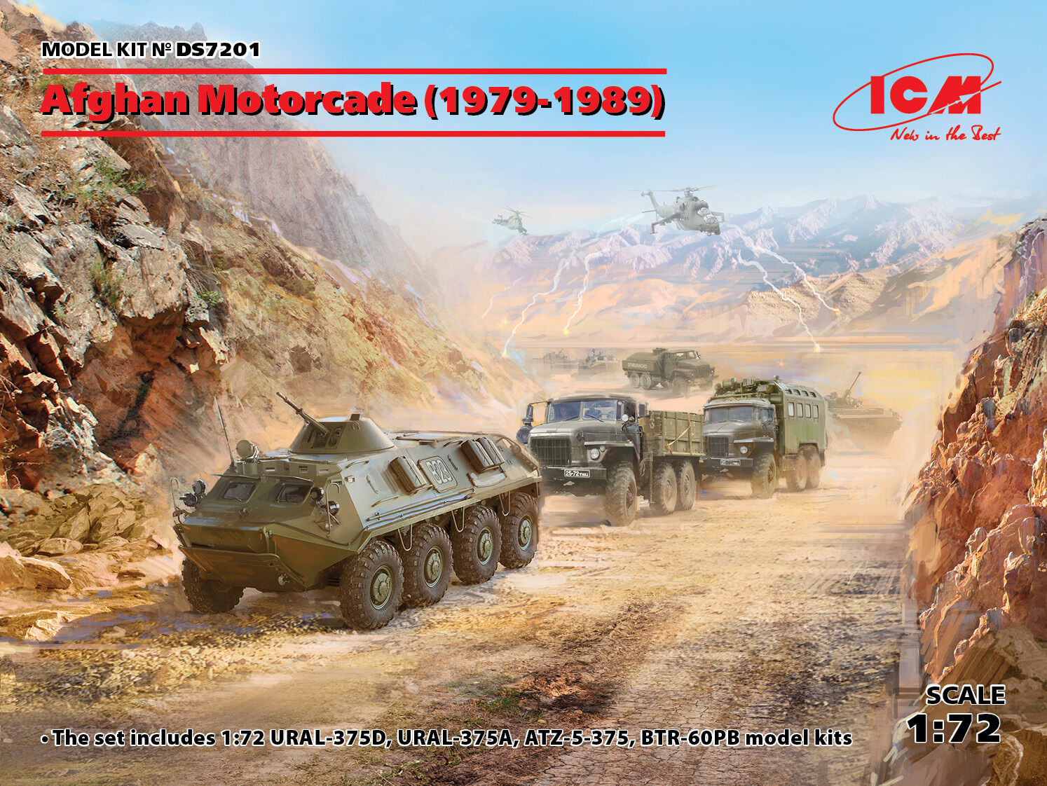 ICM 1/72 Afghan Motorcade (1979-1989) Plastic Model Kit Diorama Set