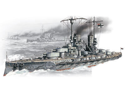 ICM 1/350 'GroÃŸer KurfÃ¼rst' WWI German Battleship Plastic Model Kit
