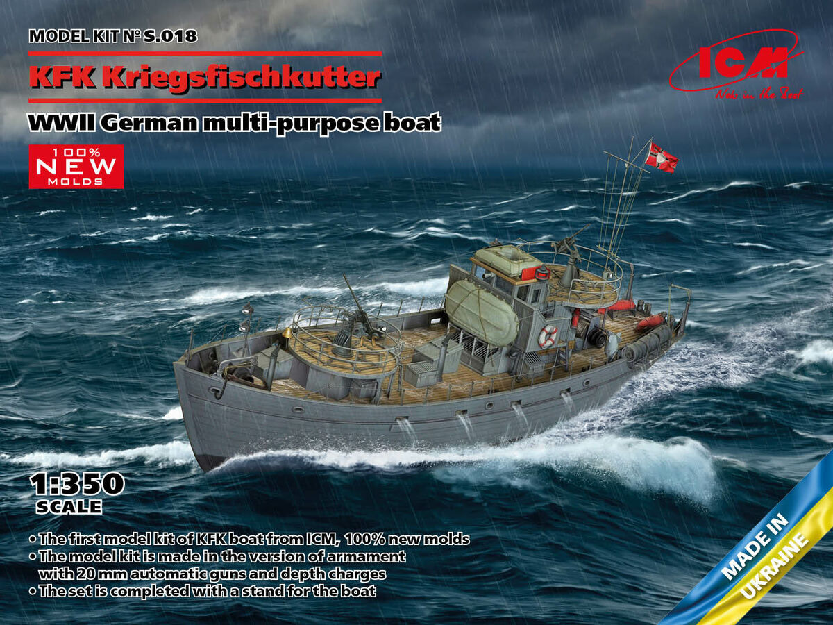 ICM 1/350 KFK Kriegsfischkutter WWII German multi-purpose boat Plastic Model Kit