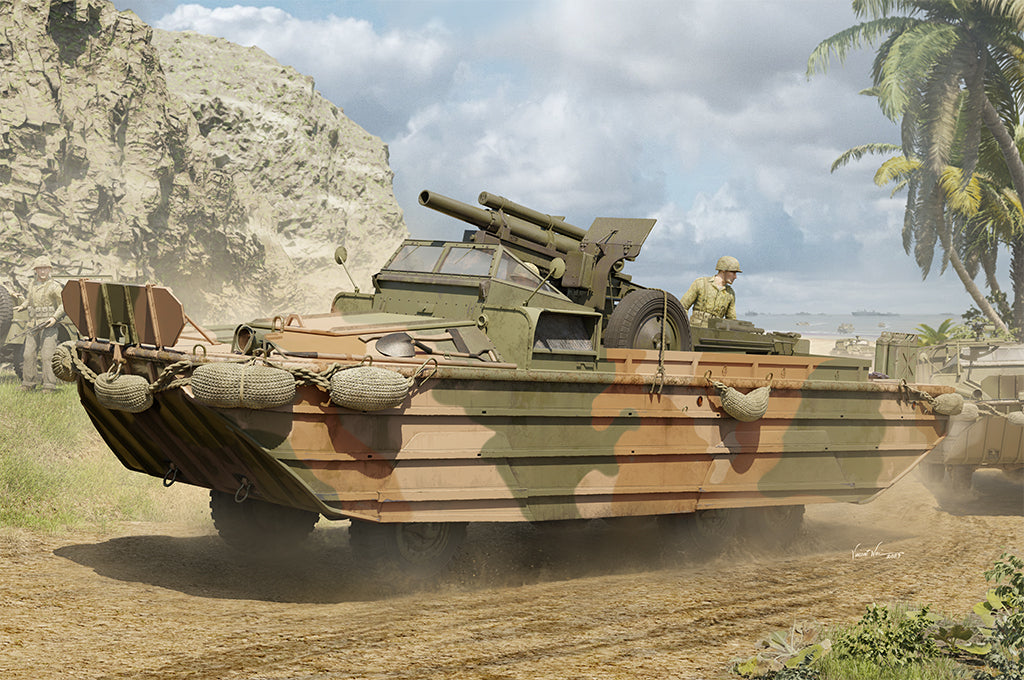 I Love Kit 1/35 GMC DUKW-353 with 105mm Howitzer Plastic Model Kit