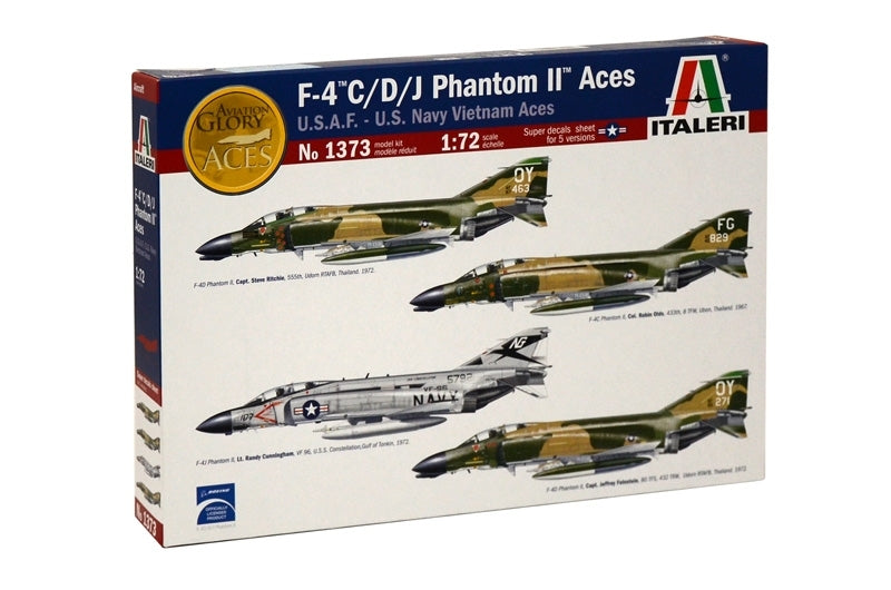 1373S ITALERI  F-4 C/D/J PHANTOM II ACES (U.S.A.F. - U.S. NAVY VIETNAM ACES) 1:72