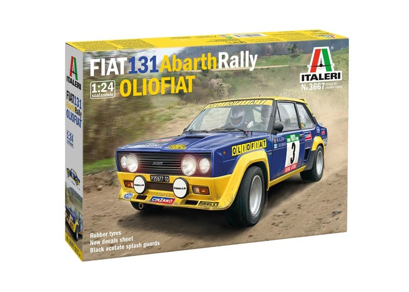 ITALERI FIAT 131 ABARTH RALLY OLIO FIAT, NEW DECALS 1/24