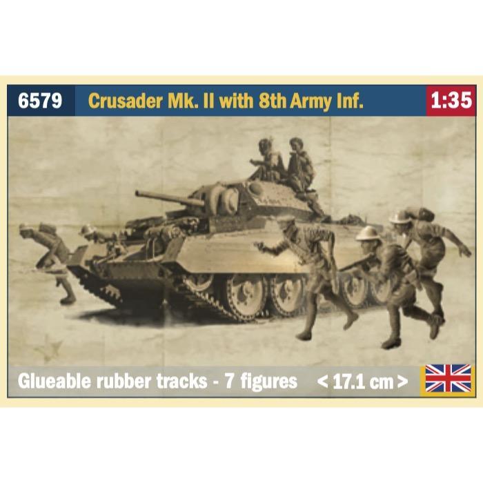 6579S ITALERI CRUSADER MK. II WITH 8TH ARMY INFANTRY 1:35