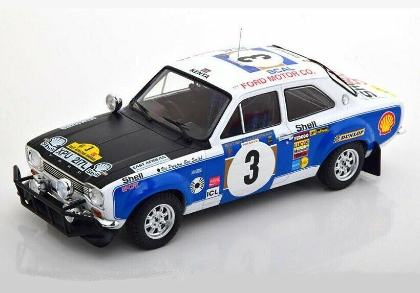 IXO Models 1/18 Ford Escort MK1 RS 1600 #3 V.Preston Jr. -B.Smith Safari Rally 1973
