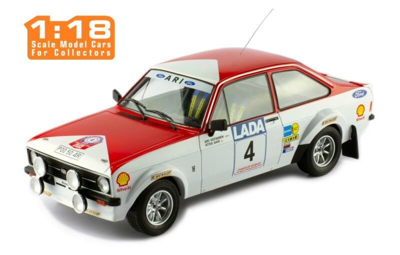 IXO Models 1/18 Ford Escort MK II RS 1800 #4 A.Vatanen - A.Aho Rally 1000 Lakes 1977