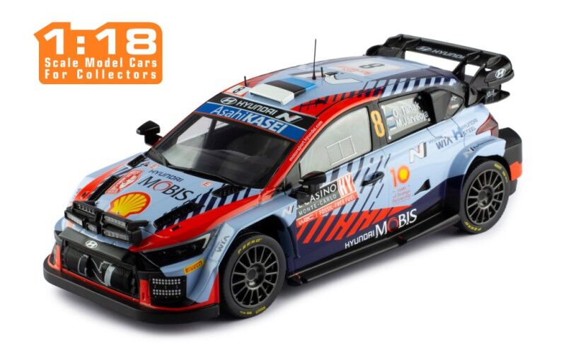 IXO Models 1/18 Hyundai i20 N Rally1 #8 O.Tanak - M.Jarveoja Rallye Monte-Carlo 2024
